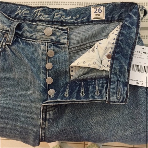 FP chewed up straight leg jeans “WE THE FREE” - Picture 6 of 6